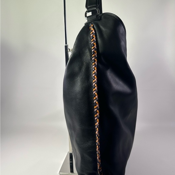 Rebecca Minkoff Chase Large Hobo Black Leather Women's Shoulder Bag Fringe - Picture 7 of 13